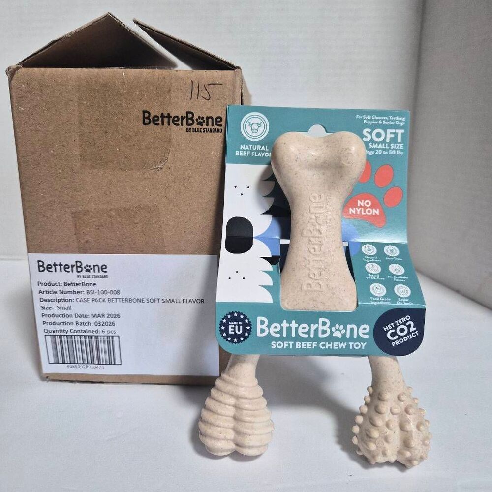 NIB 6pk BetterBone Small Size Soft Beef Flavor Chews Treats Toy